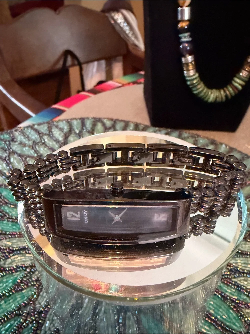 Sleek Black Thin DNKY Watch